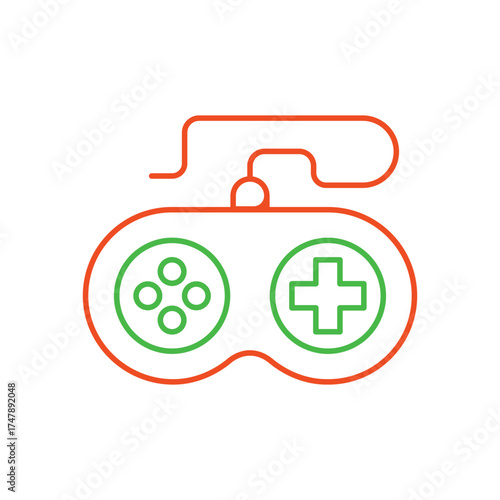Gamepad icon with white background vector stock illustration