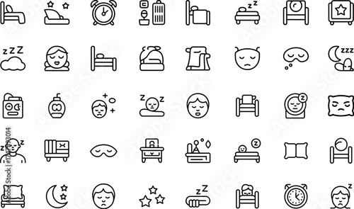 Sleep and Rest Symbols Vector Illustration Isolated on Transparent Background