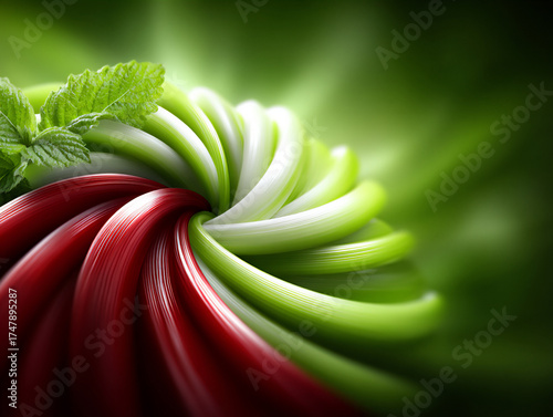 abstract swirl red green tomato essence.