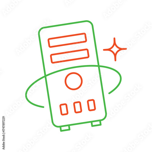 PC gaming icon with white background vector stock illustration