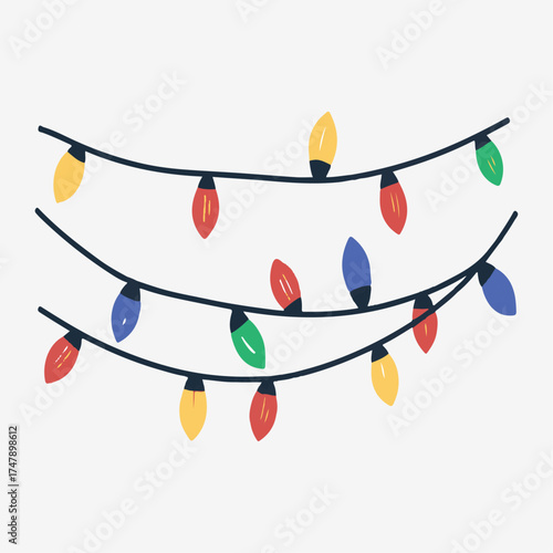 Christmas lights decoration hand drawing element