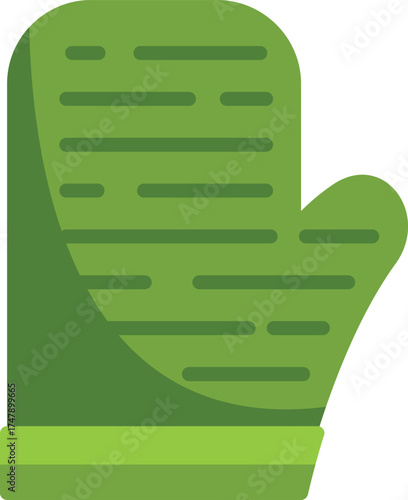Kitchen oven mitt protecting hands from burns while cooking or baking
