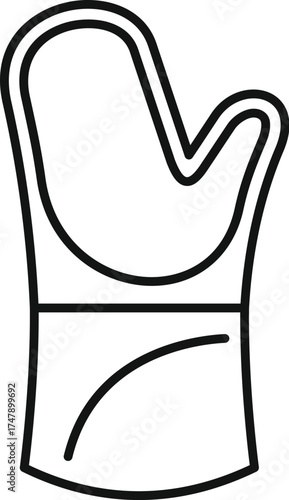 Kitchen glove protecting hand from heat while cooking or baking, providing safety and comfort in culinary tasks