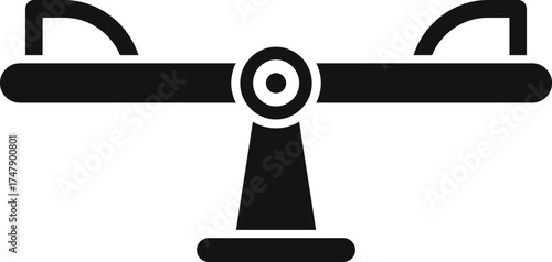 Simple seesaw icon representing playground equipment, balance, and childhood joy