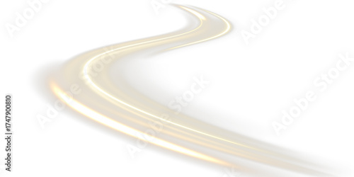 Light golden Twirl. Curve light effect of golden line. Luminous golden circle. Light gold pedistal, podium, platform, table. Vector PNG. Vector illustration