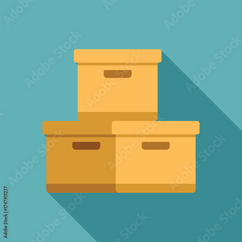 Cardboard boxes stacked, symbolizing storage, moving, logistics, and organization, ideal for businesses, warehouses, or home use