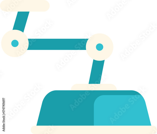 Robotic arm manipulating objects in a factory, symbolizing industrial automation, precise movements, and advanced manufacturing processes