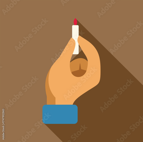 Hand gently holding a small lit candle, symbolizing hope, remembrance, or commemoration