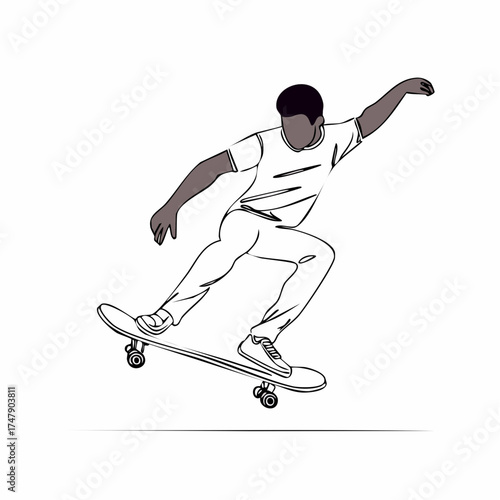 a skateboard player silhouettes are dynamic vector illustrations of athlete action in sport