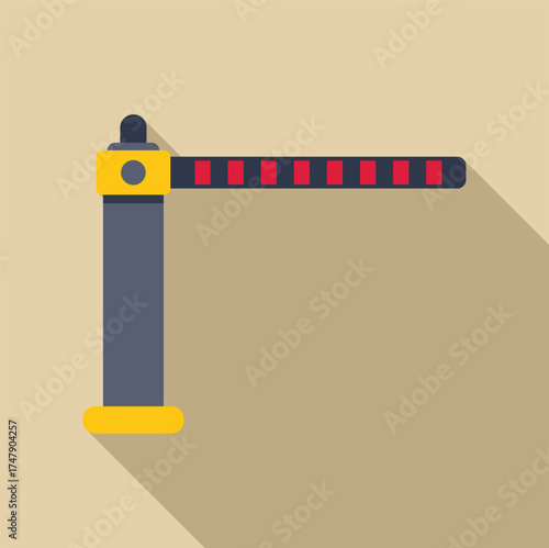 Closed parking barrier gate preventing access to unauthorized vehicles, ensuring security and control