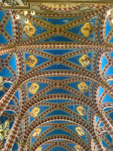 Argentina, the interior of the amazing Basilica Maria Auxiliadora y San Carlos in Buenos Aires.
