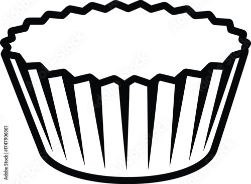 Vector art of empty fluted paper cupcake liner