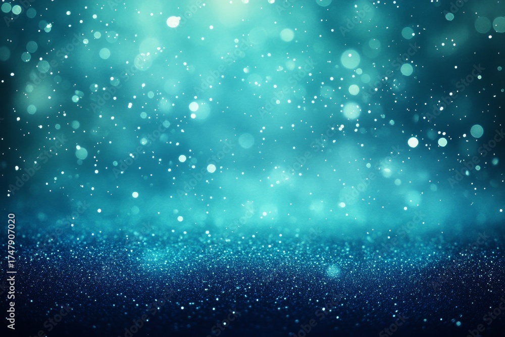 Fototapeta premium Enchanting Winter Wonderland with Soft Focus Bokeh Lights and Dreamy Sparkling Scene in Blues