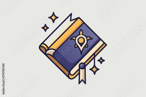 Ancient bookmark icon minimal book vintage reading symbol  