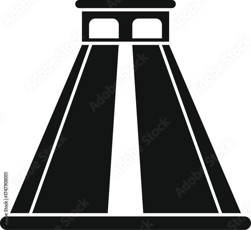 Black silhouette of a mayan pyramid, an iconic symbol of ancient mesoamerican architecture and heritage