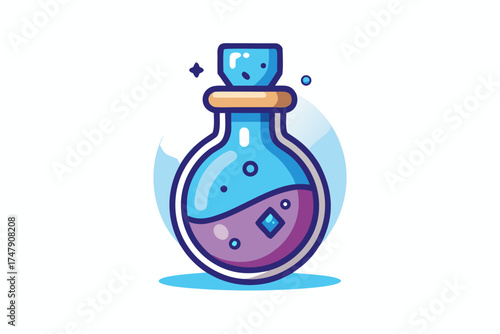 Classic Potion Bottle Icon Small Rounded Mystic Elixir Symbol