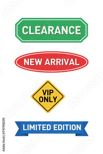 Set of Retail Promotion Banners Clearance New Arrival VIP Only Limited Edition