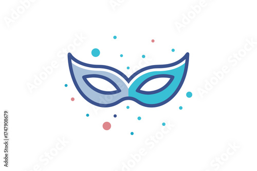floating sparkle mask icon minimal curved masquerade costume
