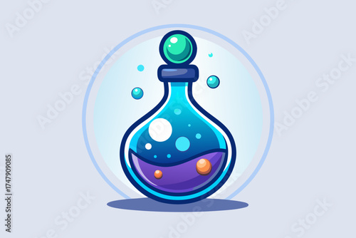 Magic elixir drop icon droplet shaped potion bottle