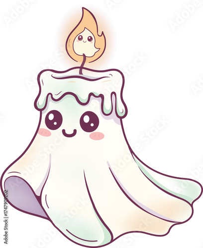 Cute Candle Cartoon Illustration