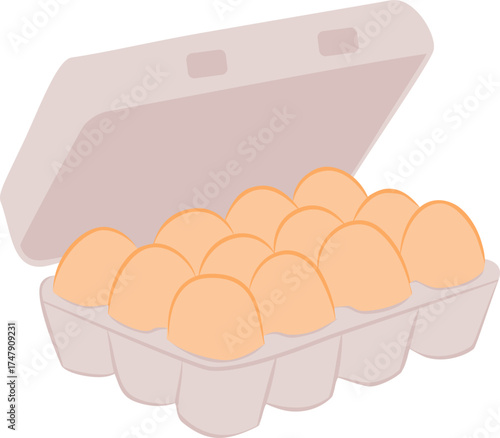 Fresh eggs in a carton