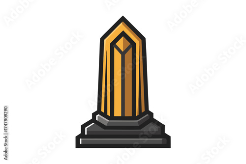 Tall narrow obelisk tomb headstone icon cemetery monument design