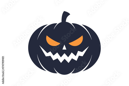 Minimal pumpkin lantern icon Halloween carved pumpkin decoration