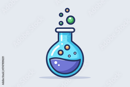 spell flask icon short wide flask with floating magical liquid
