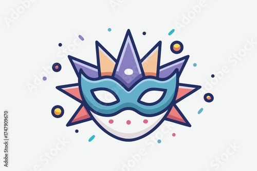 Spiky party mask icon stylish spiky edges festive masquerade costume
