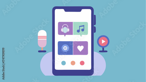 A smartphone screen displaying a podcast app interface with various episode titles and play buttons illustrating userfriendly navigation for listeners.