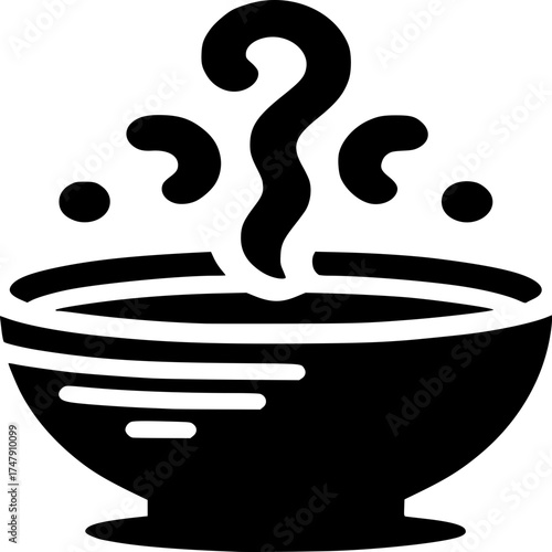Warmth in a Bowl: Simple illustration of steam rising from a bowl, hinting at comfort and nourishment, perfect for evoking feelings of warmth and contentment.