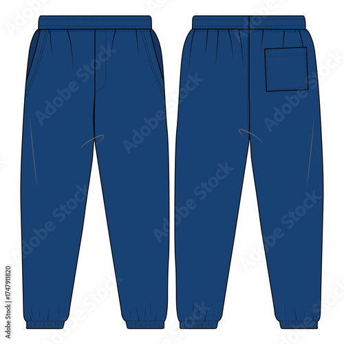Blue Cuffed Jogger trouser with elasticated waist
