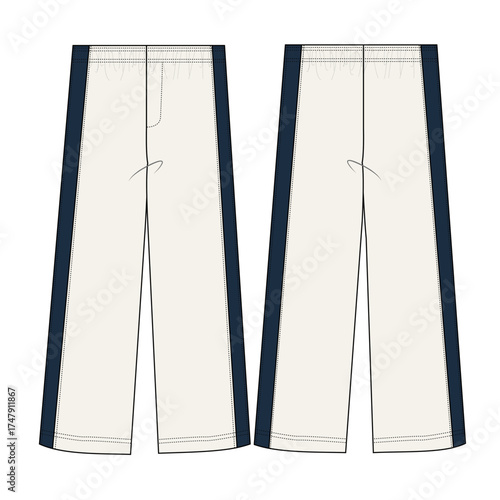 Two-panel contrasted Straight Leg Trouser