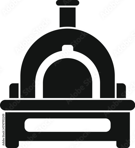 Traditional clay pizza oven stands ready to bake delicious food, adding a touch of rustic charm to any kitchen