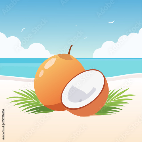 coconut on a beach