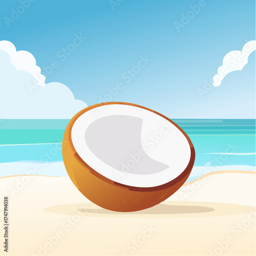 coconut on the sea