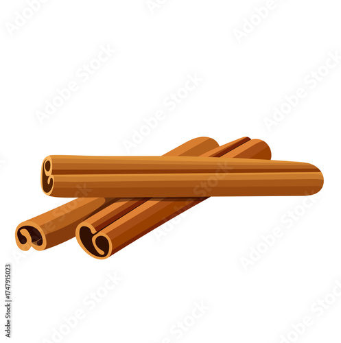 Cinnamon Sticks Illustration Isolated on White Background