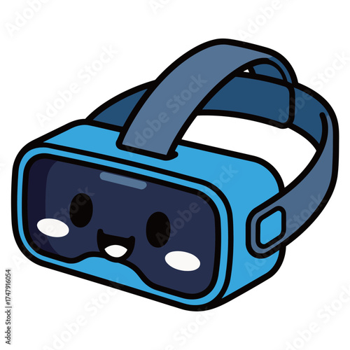 Cute Cartoon Virtual Reality Headset or VR Goggles for Gaming and Metaverse