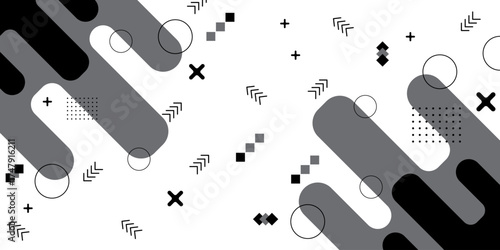 Minimal abstract geometric shape background with awesome color combination art illustration design