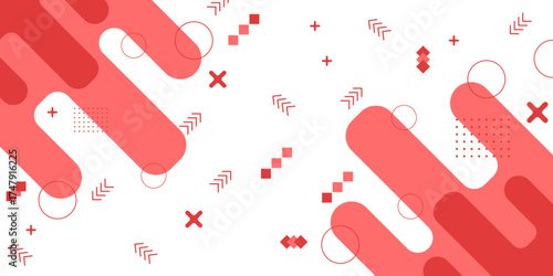 Minimal abstract geometric shape background with awesome color combination art illustration design