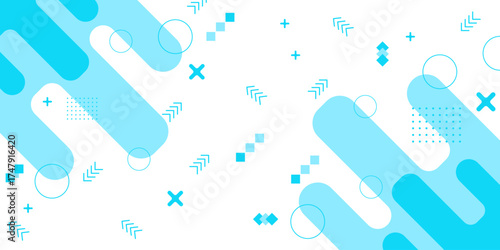 Minimal abstract geometric shape background with awesome color combination art illustration design