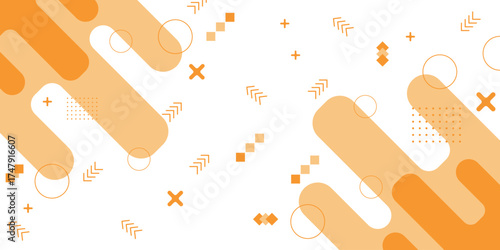 Minimal abstract geometric shape background with awesome color combination art illustration design