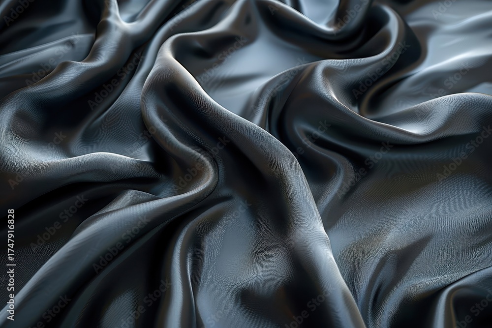 Fototapeta premium Creates a dramatic and mysterious atmosphere with a billowing black satin curtain.