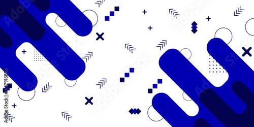 Minimal abstract geometric shape background with awesome color combination art illustration design