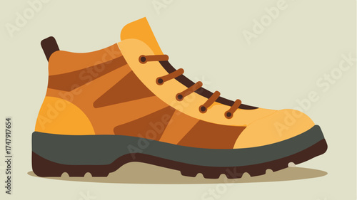 A pair of hiking boots with rugged tread signifying outdoor adventures and trekking.