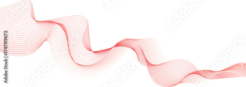 abstract illustration of red colored motion wave lines background