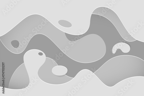 3D abstract background gradient grey paper cut shapes. Vector design layout for business presentations, flyers, posters and invitations