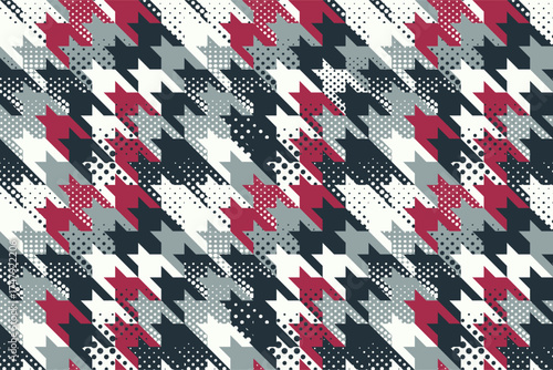Dotted houndstooth pied de poule wallpaper  abstract vector seamless pattern for fabric shirt pillow tablecloth wrapping