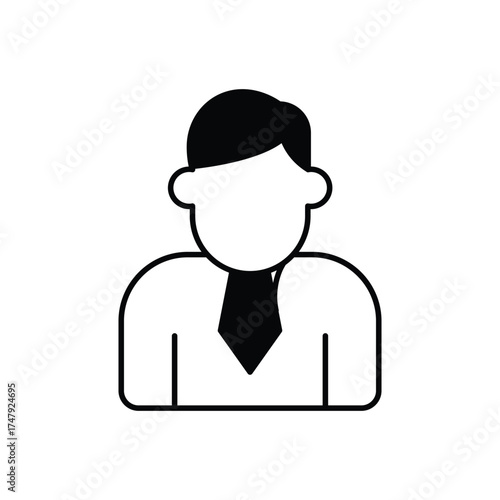 Avatar icon with white background vector stock illustration