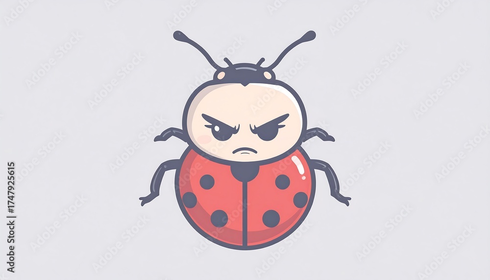 Fototapeta premium Cute angry ladybug illustration